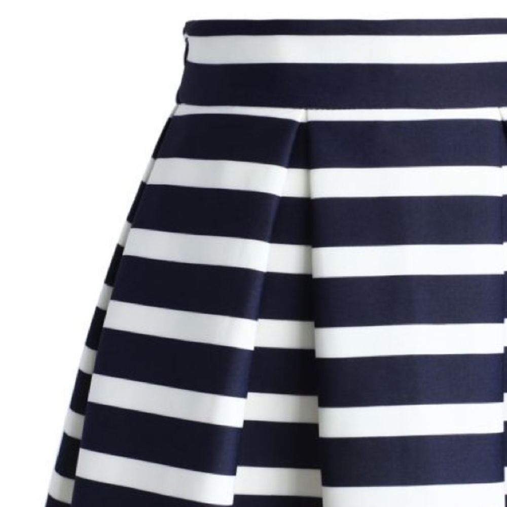Chicwish Black & White Striped Circle Skirt - Picture 2 of 11